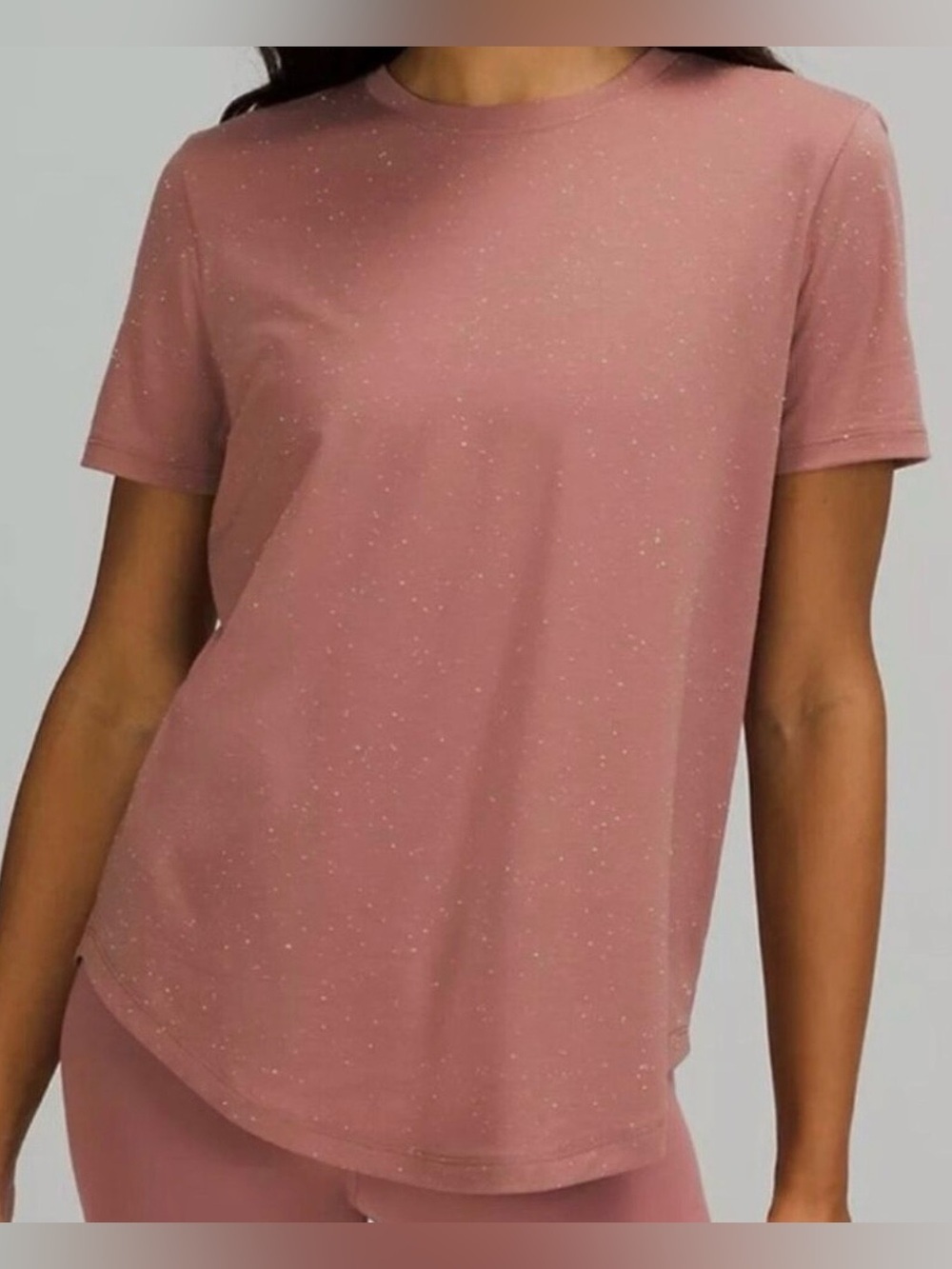 Lululemon Love crewneck t shirt women size 10 speckled spiced chai